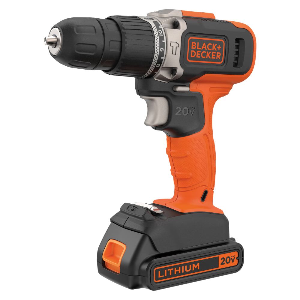 Parafusadeira/furadeira com impacto 3/8", bateria 20 V -1,5 Ah, carregador bivolt, 0 - 1.400/min (rpm), 21.000/min (ipm), BCD704C1 BLACK+DECKER