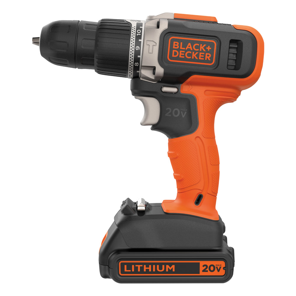 Parafusadeira/furadeira com impacto 3/8", bateria 20 V -1,5 Ah, carregador bivolt, 0 - 1.400/min (rpm), 21.000/min (ipm), BCD704C1 BLACK+DECKER