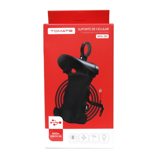 SUPORTE DE PLÁSTICO PARA CELULAR/GPS MOTOCICLETA - TOMATE MTG-251